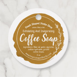 Customisable Coffee Soap Label Handmade Business