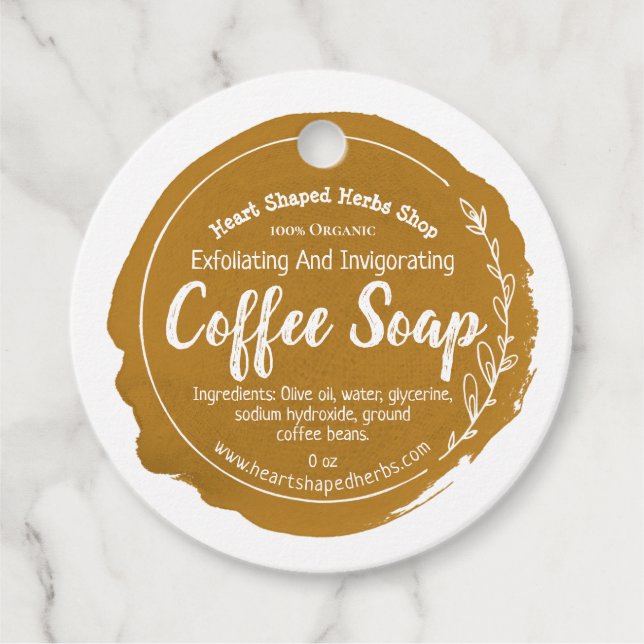 Customisable Coffee Soap Label Handmade Business (Front)