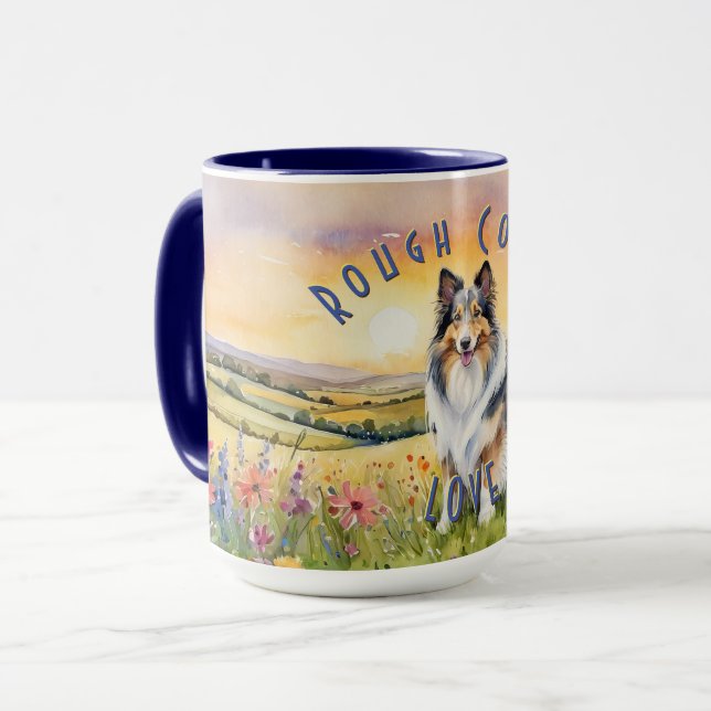 Customisable Collie Love Mug, Personalise Your Sip Mug (Front Left)