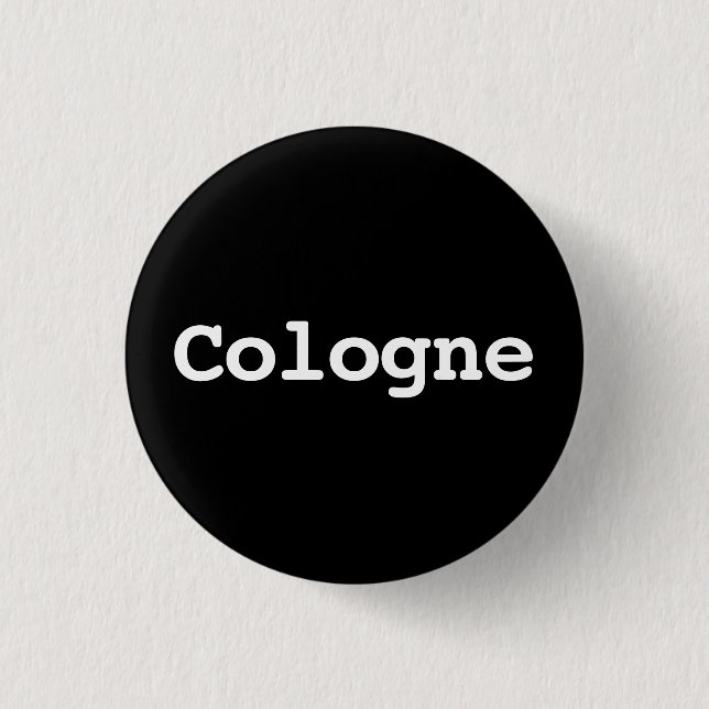 Customisable Cologne Typography 3 Cm Round Badge (Front)