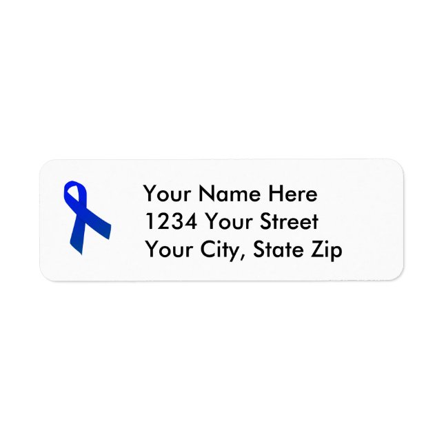 Customisable Colon Cancer Awareness Address Label (Front)