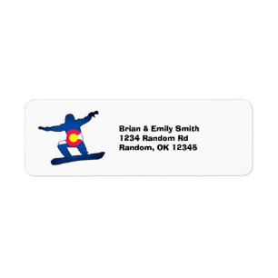 Customisable Colorado flag snowboard return labels