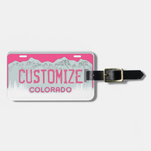 Customisable Colorado license plate luggage tag