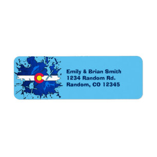 Customisable Colorado ski splatter return labels