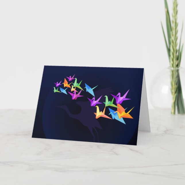 Customisable: Colour cranes Card (Front)