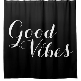 Customisable Colour Good Vibes Happy Uplifting Shower Curtain