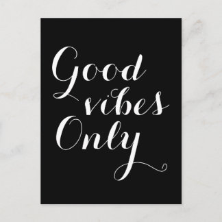 Customisable Colour Good Vibes Only Motivational Postcard
