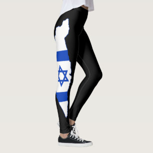 Customisable Colour Israel Map Israeli flag Design Leggings