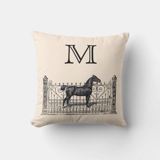 Customisable Colour Monogram Equestrian Cushion (Front)