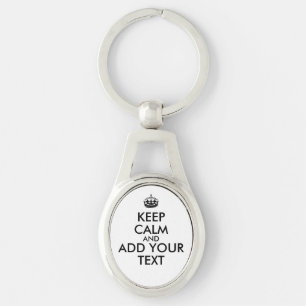 Customisable Colour Words Keep Calm Keychain Oval