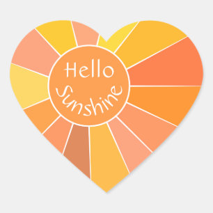 Customisable Colourful Abstract Sun Design   Heart Sticker