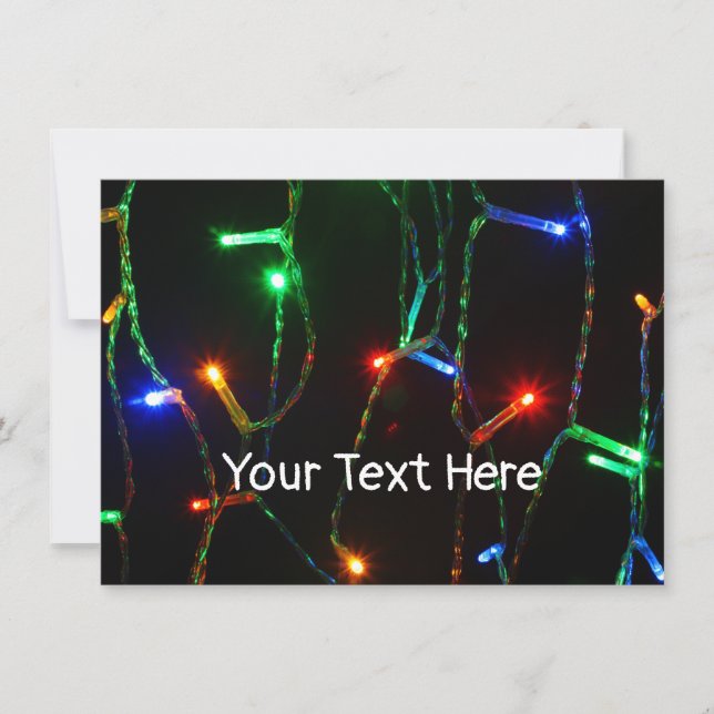 Customisable colourful Christmas lights Card (Front)