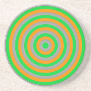Customisable Colourful Concentric Circle Design Coaster