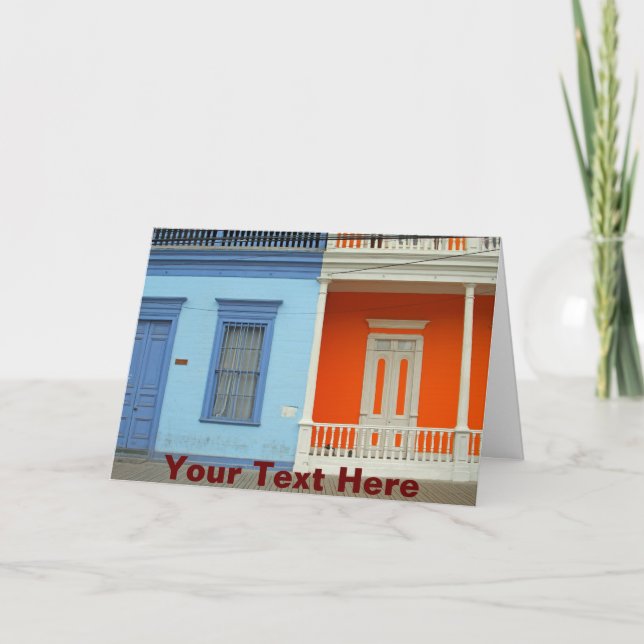 Customisable colourful Iquique street Card (Front)