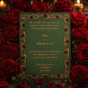 Customisable Colours Floral Foliage Vine Border Invitation