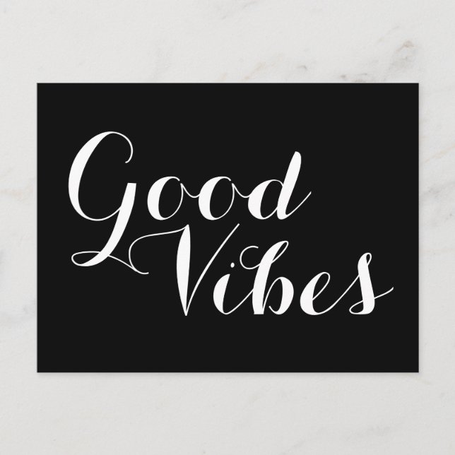 Customisable Colours Good Vibes Happy Uplifting Postcard (Front)
