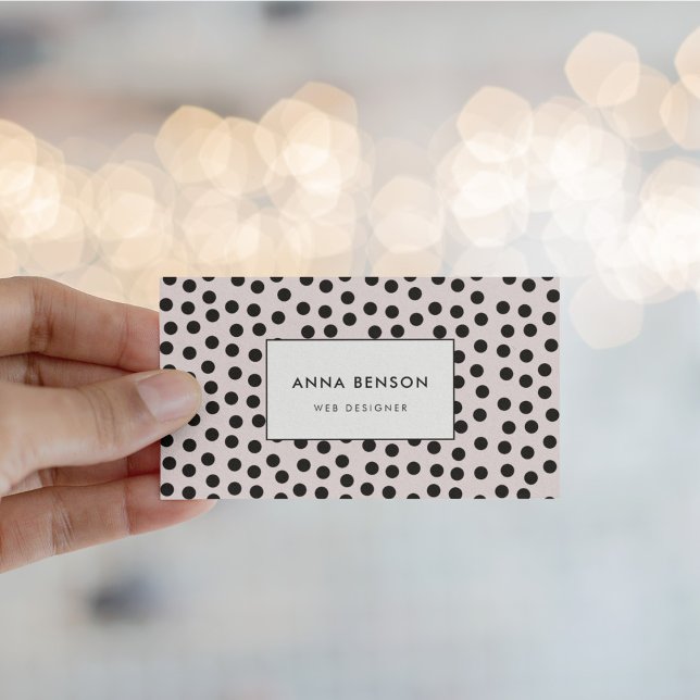 Customisable colours Polka dots Business Card (Creator Uploaded)