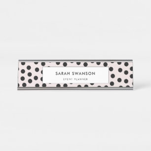 Customisable colours Polka dots Desk Name Plate