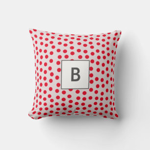 Customisable colours Polka dots monogram Cushion