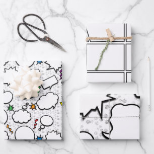 Customisable Comic Book Wrapping Paper Blank Cells