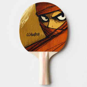 Customisable Comic Ninja Ping Pong Paddle