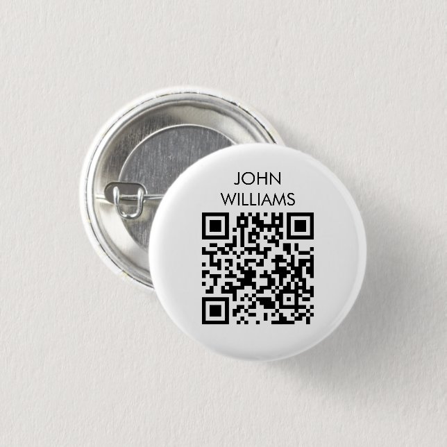 Customisable Company Exhibition Opening QR Code 3 Cm Round Badge (Front & Back)