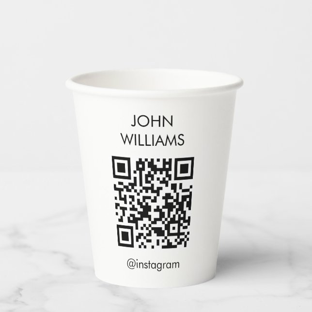 Customisable Company Exhibition Opening QR Code Paper Cups (Front)