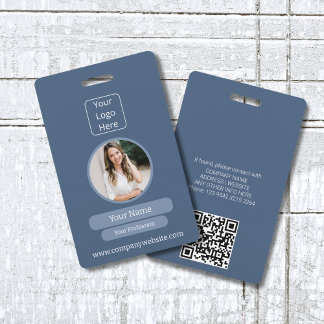 Customisable Company ID Badge with QR Code