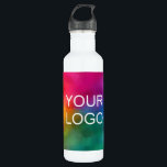 Customisable Company Logo Modern Top Best Template 710 Ml Water Bottle<br><div class="desc">Upload Image Photo Business Company Logo or Image,  Photo,  Add Text Trendy Modern Elegant Custom Template 24 oz Stainless Steel White Water Bottle.</div>