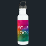 Customisable Company Logo Modern Top Best Template 710 Ml Water Bottle<br><div class="desc">Upload Image Photo Business Company Logo or Image,  Photo,  Add Text Trendy Modern Elegant Custom Template 24 oz Stainless Steel White Water Bottle.</div>