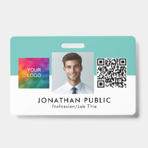 Customisable Company Logo QR Code Employee Photo ID Badge