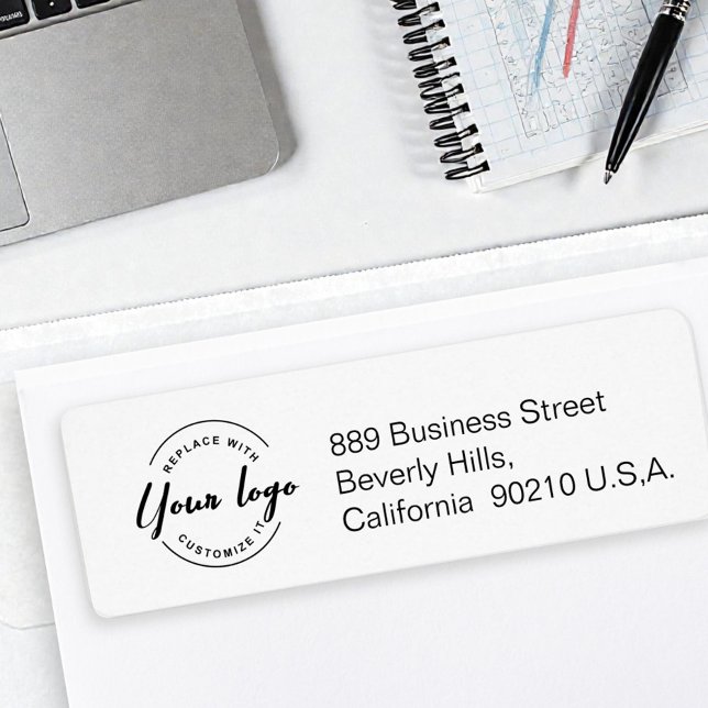 Customisable Company Logo template Simple (Business return address label with logo and address.)