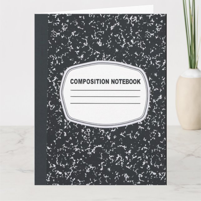 Customisable Composition Notebook Greeting Card (Front)