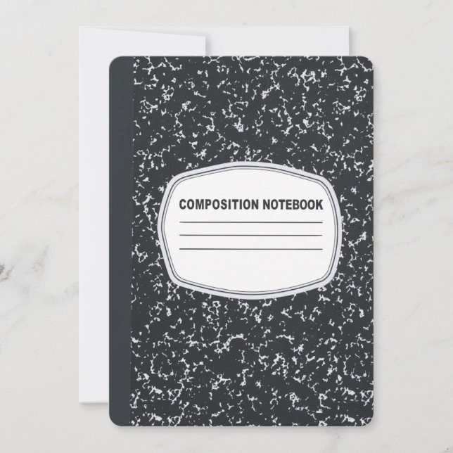 Customisable Composition Notebook Invitation (Front)