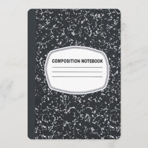 Customisable Composition Notebook Invitation