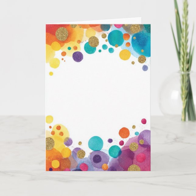 Customisable Confetti Frame Folded Card (Front)