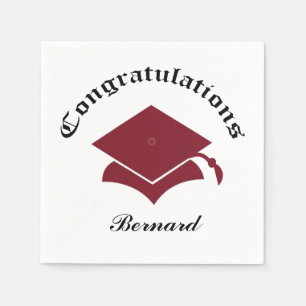 Customisable Congrats Graduation Napkins - maroon