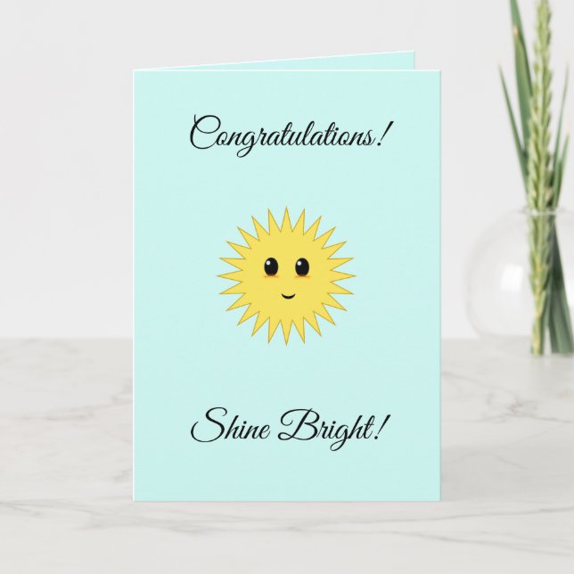 Customisable Congratulations Shine Bright Sun Card (Front)