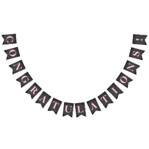 Customisable CONGRATULATIONS! Simulated Chalkboard Bunting