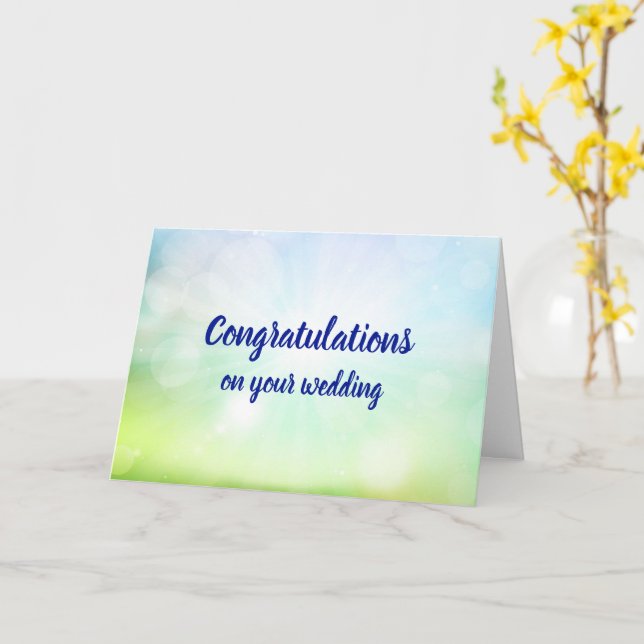 Customisable congratulations wedding sunbeams card (Yellow Flower)