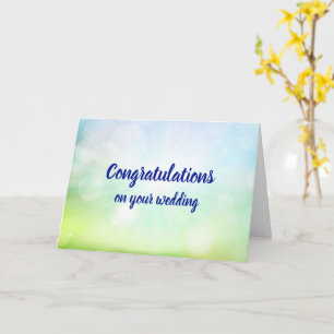 Customisable congratulations wedding sunbeams card