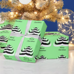 Customisable Cool and fun Moustache Christmas Tree Wrapping Paper
