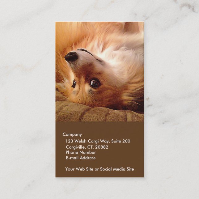 Customisable Corgi Business Card (Front)