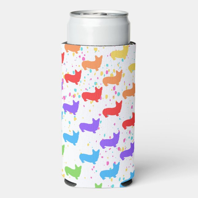 Customisable Corgi, Monogrammed Party Favour Seltzer Can Cooler (Seltzer Back)
