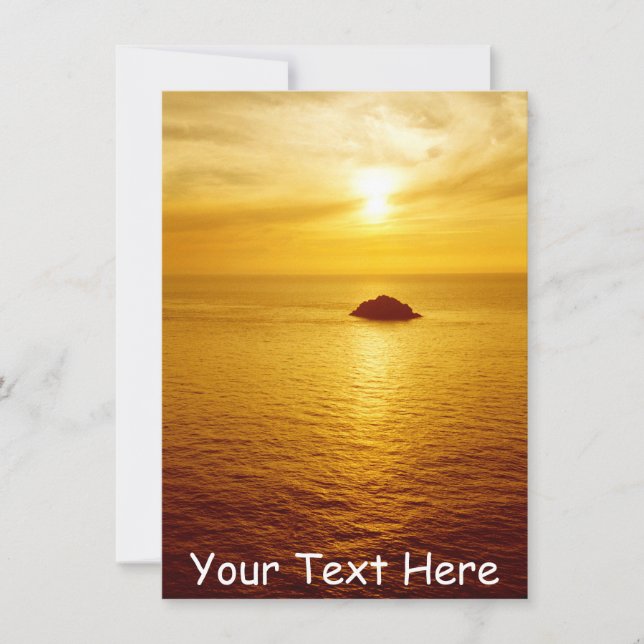 Customisable Cornwall sunset Card (Front)