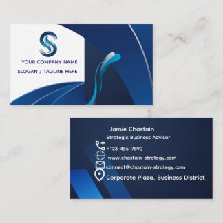 Customisable Corporate Business Card | Navy Blue