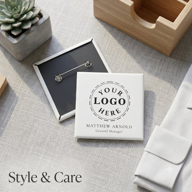 Customisable Corporate Logo Name Badge Button (Customizable Corporate Logo Name Badge Button)