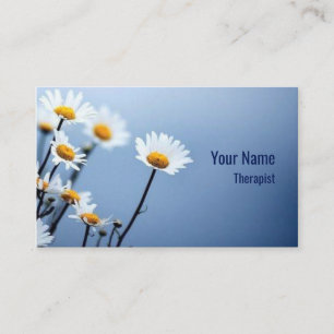Customisable counsellor therapist chamomile blue business card