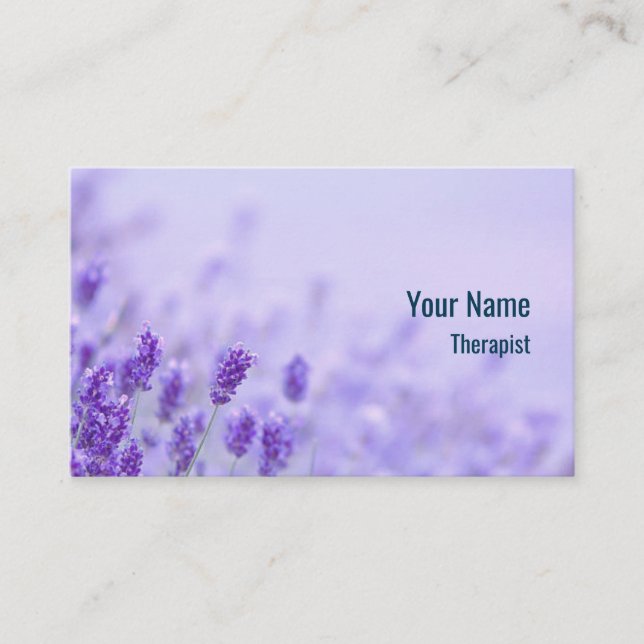 Customisable counsellor therapist lavender business card (Front)