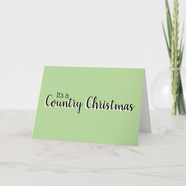Customisable Country Christmas Green Card (Front)